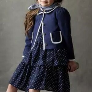 Janie and Jack Navy Blue Polka Dot Jacket